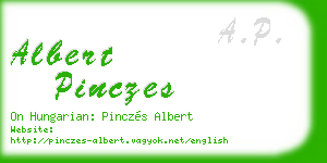 albert pinczes business card